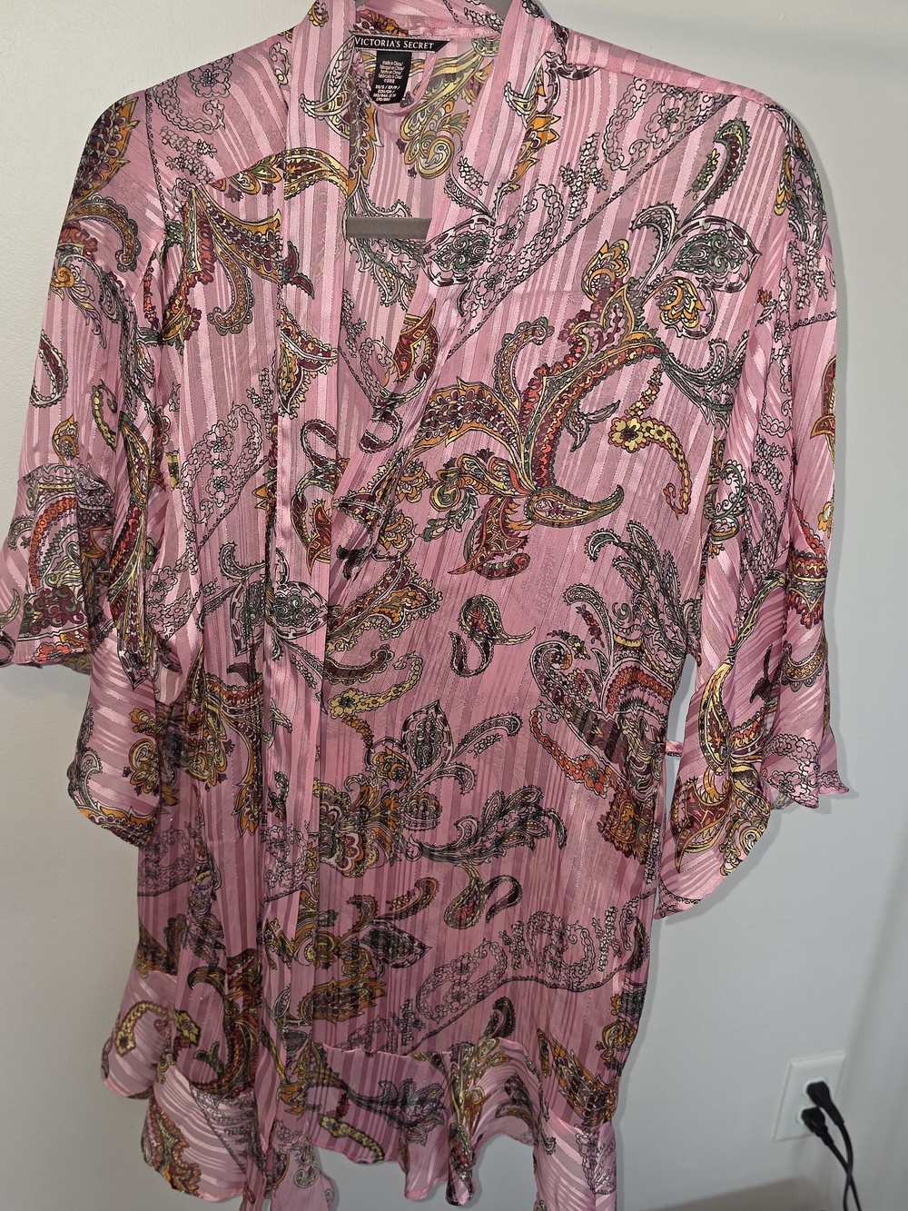 Victoria's Secret Pink Paisley-Print Short Kimono Robe